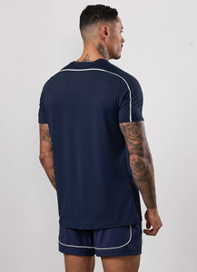 Custom Design Logo Navy <b>Men's</b> Training <b>Shorts</b> Contrast Piping 5" Inch Length Sweat wickable Nylon Fabric Gymwear <b>Shorts</b> For <b>Men</b> - Product Image 6