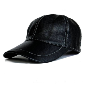 หมวกเบสบอลหนังแท้โลโก้สั่งทำ OEM/ODM ขายส่ง หมวกหนังวัวแท้ - Product Image 1