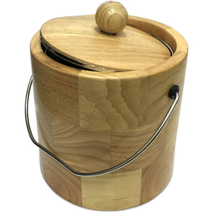 Seau à glace en bois d'acacia de qualité supérieure avec double paroi en acier inoxydable, écologique et anti-condensation, pour bars et hôtels professionnels - Product Image 4