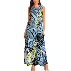 Vestido Puletasi Samoano sin Mangas, Fabricantes de Ropa, Vestido Maxi Personalizado de Talla Grande, Vestidos Polinesios para Mujer - Product Image 3