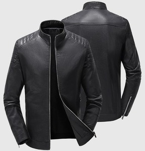 Chaqueta de Cuero Personalizada para Hombre, Estilo Motociclista, Ajustada, con Cuello Alto, Talla Grande, Chaqueta de Cuero PU para Hombre - Product Image 6