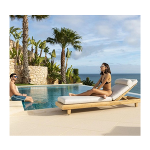 Tumbona de madera de teca para playa y piscina, cama de día natural para uso en exteriores, materiales de alta calidad al por mayor - Product Image 2