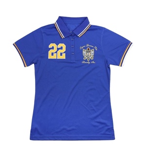 Haute qualité pour les T-shirts polo pour les sororités formelles portent un tissu tricoté de style patchwork brodé personnalisable - Product Image 1