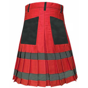 Ceinture de kilt utilitaire réfléchissante rouge et grise pour pompier écossais traditionnel, boucles pour ceinture, 2026 - Product Image 3