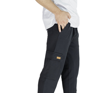 Terry <b>Cargo</b> Jogger <b>Mens</b> Slim Fit 100% Cotton Sweatpants with Elastic Waist Mid Rise Pockets in Black <b>Brown</b> & Light Gray - Product Image 5