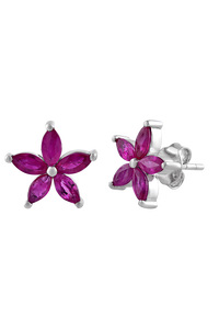 Pendiente de Rubí en Plata de Ley 92.5 KLST-30510 - Product Image 2