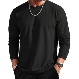 Camisetas de manga larga para hombre, camisetas de algodón con cuello redondo, camisetas básicas suaves e informales de manga larga - Product Image 3