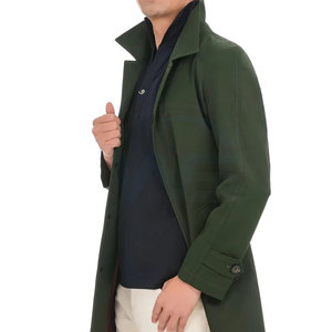 Manteau Trench Classique Style Business Écologique Coupe-Vent pour Homme, Col Rabattu Long, Bordure en Fourrure, Séchage Rapide, Respirant, Élégant - Product Image 4