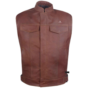 Men's Polyester <b>Biker</b> <b>Vest</b> Wholesale Custom OEM ODM Sleeveless Jacket Motorcycle Casual Vintage Outerwear Windproof Winter 2026 - Product Image 3