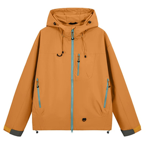 <b>Men's</b> <b>Black</b> Hooded Waterproof <b>Windbreaker</b> Jacket Zipper Closure Casual Outdoor Wear Autumn Season Polyester Material - Product Image 5