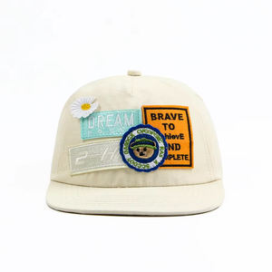 Casquette Snapback 5 Panneaux en Coton Non Structurée à Visière Plate de Haute Qualité, Prix de Gros, Logo Brodé Personnalisé, Style Papa - Product Image 1