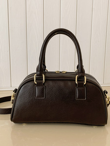 Wholesale Simple Women's Casual Soft Handbag – Portable Genuine Leather Vintage <b>Bowling</b> Bag - Product Image 5