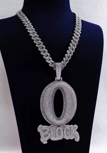 จี้เงินแท้ 925 ประดับเพชรโมอิสซาไนต์ทรง O แบบ Iced Out สร้อยคอจี้ตัวอักษรแบบกำหนดเอง เครื่องประดับฮิปฮอป ของขวัญ - Product Image 3