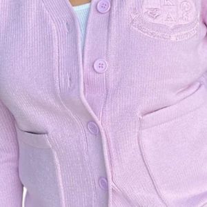 Cardigan rose pour femme, boutonné sur le devant, à manches longues, pull décontracté, tricot tendance, vêtements doux et chauds pour femmes, avec rayures - Product Image 3