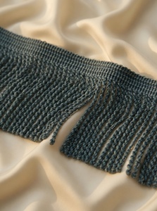 Bordure décorative classique en coton torsadé avec franges pour rideaux, ameublement et décoration intérieure - Product Image 5