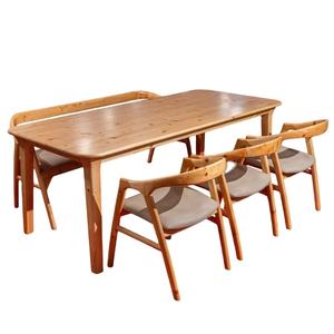 Ensemble de salle à manger Senna moderne et durable chaises de salle à manger et banc en bois confortables de 5 pièces pour les appartements et les villas - Product Image 1