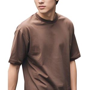 High Quality Custom Screen Printing Short Round Neck <b>Tshirt</b> Blank 100% Cotton Plain 100% cotton T-shirt for men loose fit - Product Image 1