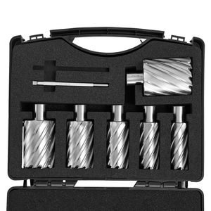 Set di 6 Frese Anulari con Gambo Weldon in Acciaio Super Rapido M2AL, Diametro di Taglio 1-2 Pollici, Profondità 2 Pollici per Trapani a Base Magnetica - Product Image 1