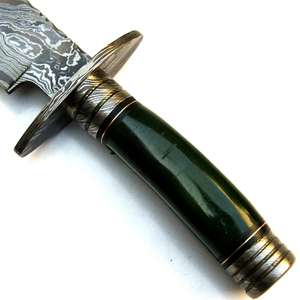Couteau de chasse à lame fixe en acier Damas fait main avec manche en os de chameau, couteau de chasse extérieur personnalisé OEM - Product Image 2