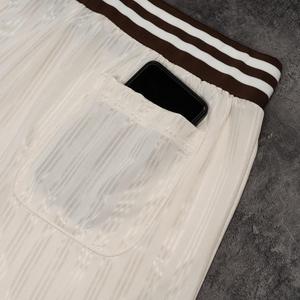 High Quality Breathable Double <b>Layer</b> Polyester Gym Running Board Shorts Knitted Drawstring Closure <b>Mid</b> Waist Men Yoga Sport - Product Image 3