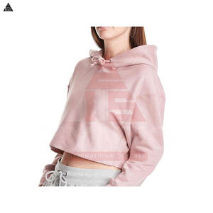 Sudadera con capucha de mezcla de algodón para mujer del mejor proveedor, para ropa urbana de invierno, básica y cómoda, con diseño corto, para compras al por mayor - Product Image 3