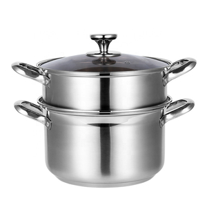 Professional Grade <b>Steamer</b> Pot With Durable Stainless Steel Exterior Multi Layer Base Tempered Glass Lid Comfortable - Product Image 1