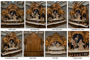 Grand Temple en Bois de Teck Iskcon pour la Maison, Autel Radha Krishna en Bois de Teck Sculpté à la Main, Mandir Traditionnel Hindou pour la Maison - Product Image 6
