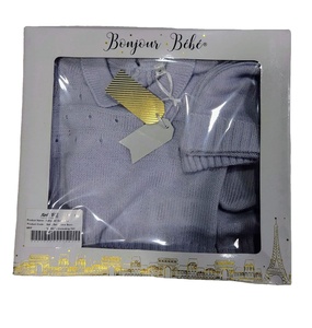 Pull d'hiver pour bébé Botex, col rond, bonnet, chaussettes unies, gants, motif en laine/viscose, écologique, respirant, anti-rétrécissement - Product Image 2