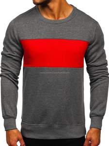 Nouveau sweat-shirt à logo personnalisé pour hommes, respirant, multi-panneaux, col rond, teint uni pour la saison d'hiver, vente en gros - Product Image 5