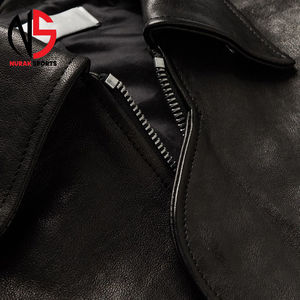 Chaqueta de Cuero 100% Profesional para Hombre, Nueva, Elegante, Estilo Urbano, con Mangas Completas de Lona y Logotipo Frontal, Chaqueta de Cuero en Oferta - Product Image 4