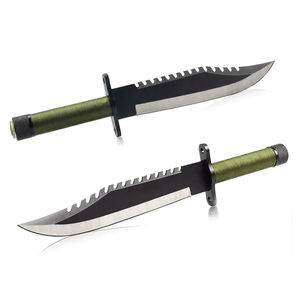 Cuchillo Bowie de Acero de Damasco con Funda, Cuchillo de Caza Hecho a Mano, Cuchillos Bowie de Hoja Fija para Acampar al Aire Libre - Product Image 5
