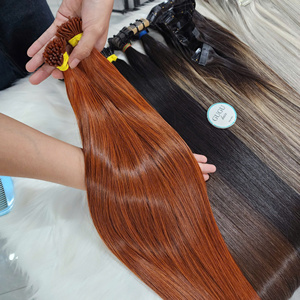 Extensiones de Cabello Virgen Vietnamita Súper Doble Trama con Queratina, I-Tip, Liso, Rubio, con Cinta Adhesiva, Clip-in, Pre-Adheridas, Color Personalizado - Product Image 2