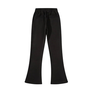 Pantalones Deportivos Negros para Hombre, Corte Acampanado, Cintura Elástica con Cordón, Casuales, de Algodón, para Otoño, Ligeros, Transpirables y Ecológicos - Product Image 2