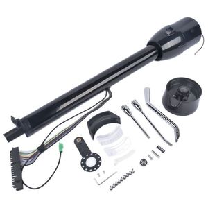 Black Painted 28\" Tilt Floor Shift Auto Steering Column Hot Rod Street Car Part No Key Black Paintable - Product Image 3