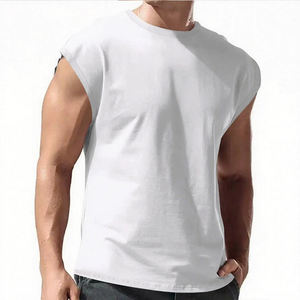 Débardeur Homme Uni Personnalisable avec Logo, T-shirt sans Manches Respirant pour l'Été, Décontracté, Épaules Tombantes, Sport, Activités de Plein Air, Entraînement - Product Image 5