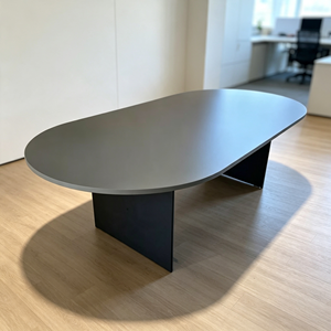 Oval Conference <b>Table</b> Chipboard Modern <b>Office</b> Furniture Durable Metal Legs Commercial & Hotel Use 12-Seater - Product Image 1