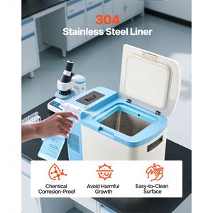 Congelatore a Temperatura Ultra Bassa da 25 L per Laboratori, Display Digitale, Intervallo Regolabile 40-123°F, Rivestimento in Acciaio Inox 304, Portatile - Product Image 5