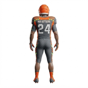 Custom Men's Orange Gray American Football Uniform <b>Padded</b> Jersey <b>Pants</b> Set Sports Team Apparel - Product Image 4