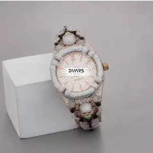นาฬิกาฮิปฮอปแบบ unisex ประดับเพชร VVS1 ระดับ Bussdown Moissanite หรูหรา ประดับเพชรเต็มเรือน ระบบควอตซ์ Miyota 9015 หน้าปัดขนาด 20 มม. - Product Image 1