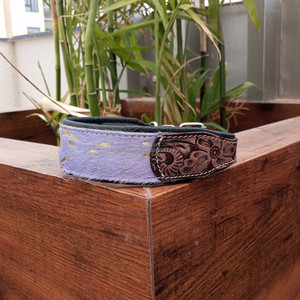 100% cheveux naturels sur cuir de vachette métallique collier de chien de marque usiné à la main collier rembourré occidental gravé collier pour animaux de compagnie en cuir véritable - Product Image 4