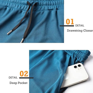 Shorts de sport personnalisés, coupe ajustée, pour hommes et femmes, pour la gym, la course à pied et le fitness - Product Image 4
