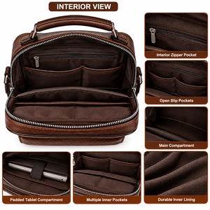 Bolso de Hombro de Cuero a Precio de Fábrica, Bolso Bandolera Personalizado, Bolso de Viaje, Conjunto de Bolsos de Hombro de Cuero Unisex Personalizados - Product Image 4