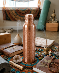 Ensemble cadeau de bouteille d'eau en cuivre personnalisée avec verres assortis, plateau de service décoratif, vaisselle ayurvédique, vente en gros OEM - Product Image 6