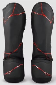 Protège-tibias de boxe Muay Thai sur mesure en cuir PU respirant avec fermeture auto-agrippante, prix de gros RTS AI-SG-10 - Product Image 3