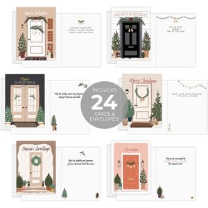 Paquete de 24 Tarjetas Navideñas con Diseño de Vegetación Invernal, Tarjetas de Felicitación Festivas con Sobres Blancos de 4 5/8 x 6 1/4 Pulgadas - Product Image 1