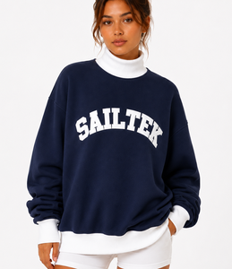 Sudadera Personalizada Color Verde Azulado para Mujer, Cuello Alto, Mezcla de Algodón Suave, Tejido Casual para Uso Diario - Product Image 5