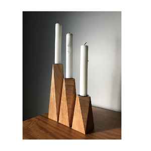 Portavelas de Madera Natural Hecho a Mano, Ecológico, con Diseño Clásico Vintage, Acabado Pulido - Portavelas de Madera de Lujo - Product Image 3