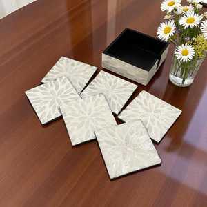 Classic Mop <b>Coaster</b> <b>Set</b> with Holder Handmade Eco-Friendly Table Decor - Product Image 6