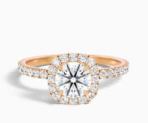 Bague de Fiançailles et de Mariage en Moissanite Taillée, en Argent Sterling 925 Plaqué Or Rose, Solitaire Classique Délicat, Promesse de Luxe - Product Image 1