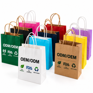 Bolsas de Compra de Papel Kraft Ecológicas, Impresión de Logotipo Personalizado, Asas Resistentes Retorcidas - Product Image 3